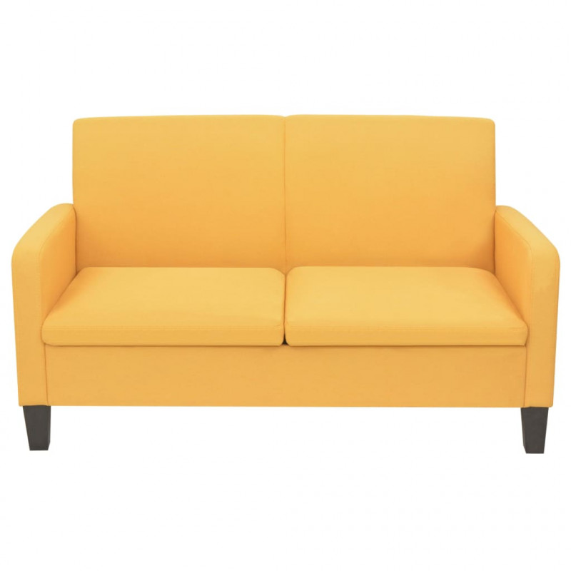 Sofa 2-osobowa, żółta, 135 x 65 x 76 cm
