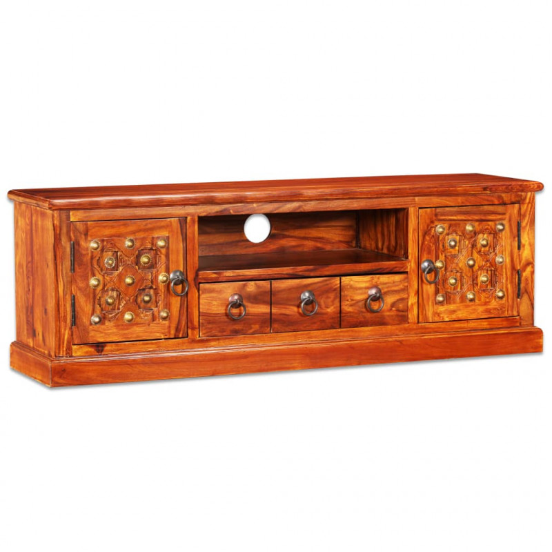 Szafka pod telewizor, lite drewno sheesham, 120x30x40 cm
