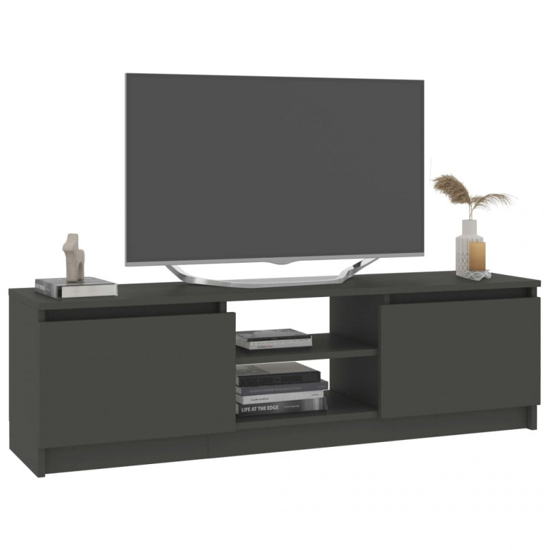 Szafka pod TV, szara, 120x30x35,5 cm, materiał drewnopochodny