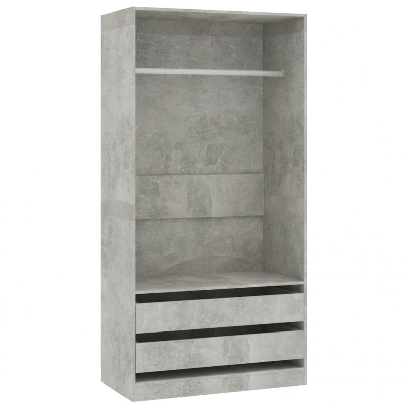 Szafa, szarość betonu, 100x50x200 cm, materiał drewnopochodny