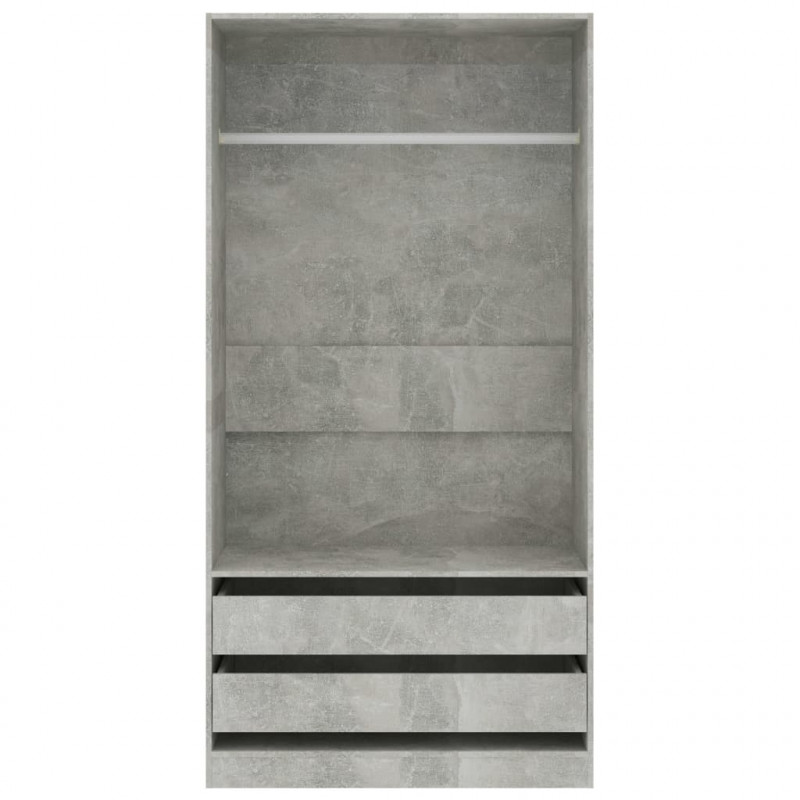 Szafa, szarość betonu, 100x50x200 cm, materiał drewnopochodny