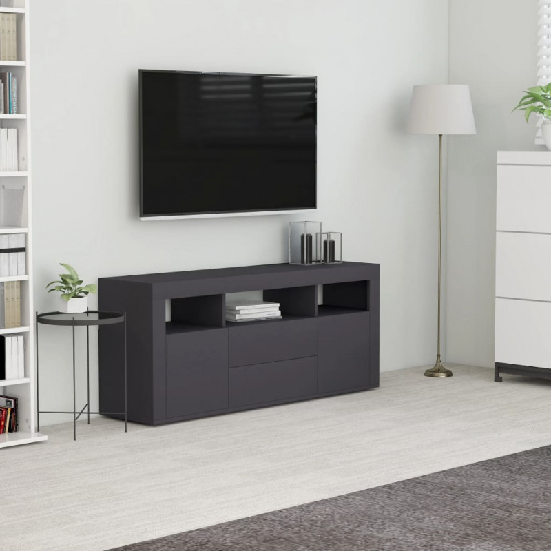 Szafka pod TV, szara, 120x30x50 cm, materiał drewnopochodny