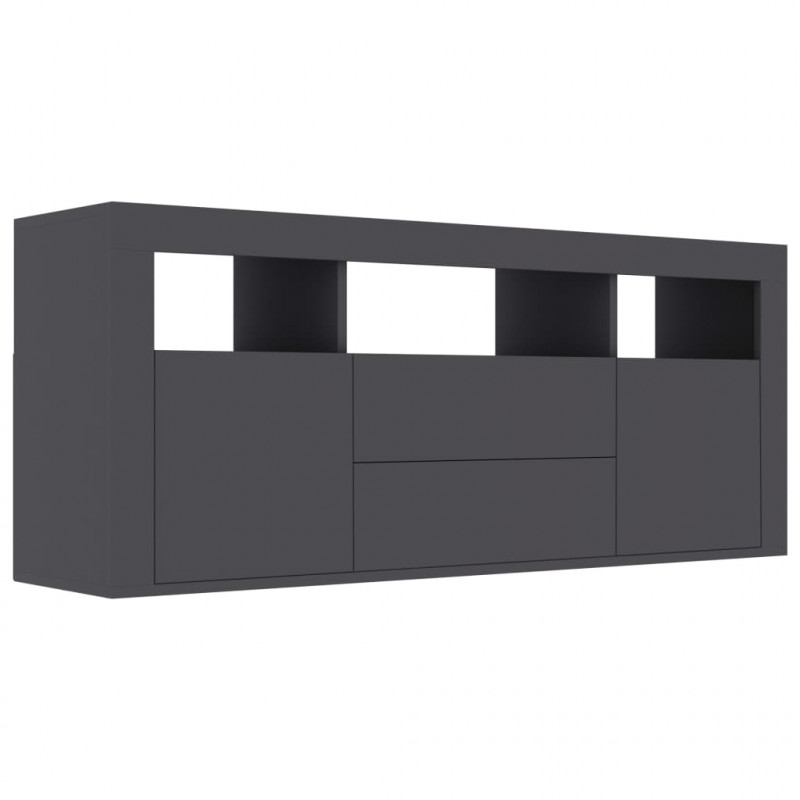 Szafka pod TV, szara, 120x30x50 cm, materiał drewnopochodny
