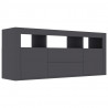 Szafka pod TV, szara, 120x30x50 cm, materiał drewnopochodny