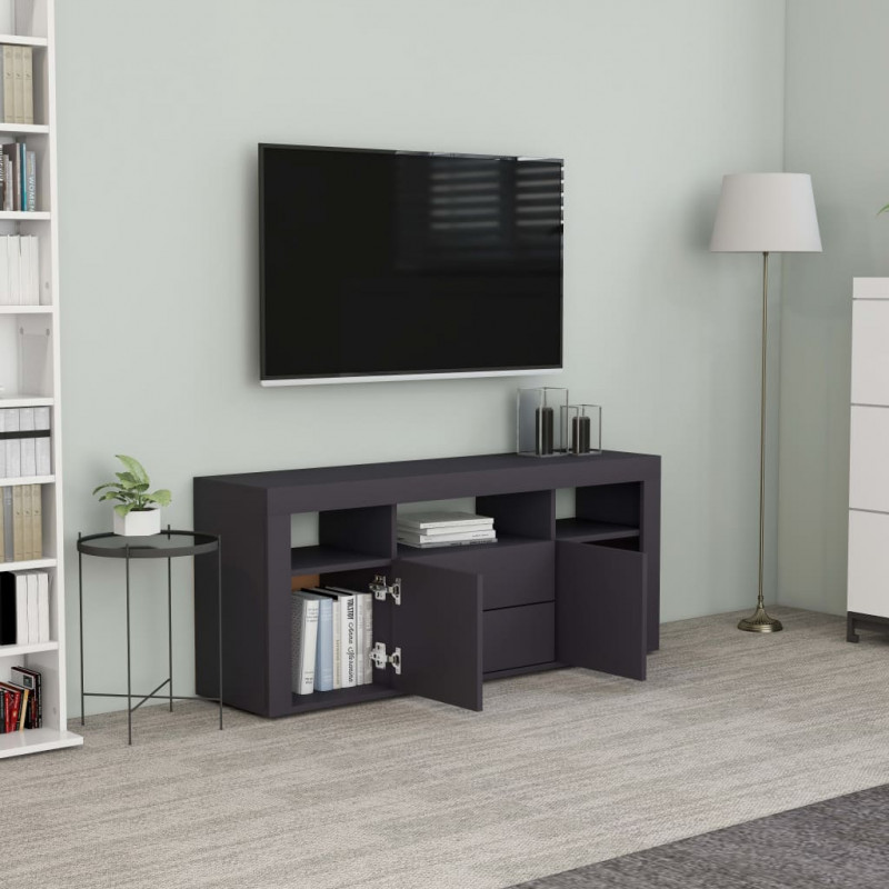 Szafka pod TV, szara, 120x30x50 cm, materiał drewnopochodny