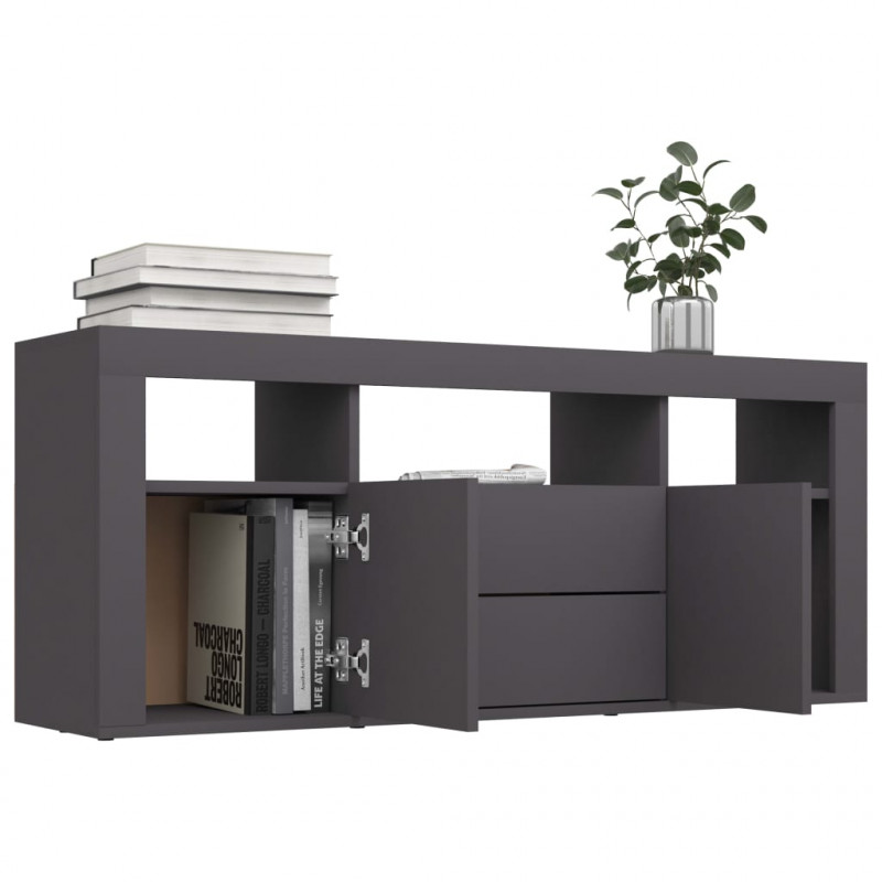 Szafka pod TV, szara, 120x30x50 cm, materiał drewnopochodny