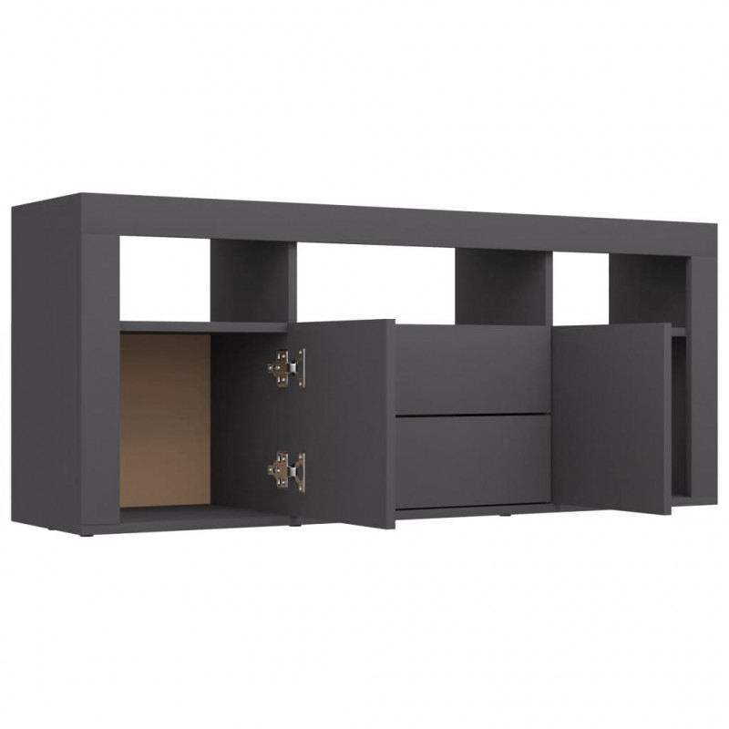 Szafka pod TV, szara, 120x30x50 cm, materiał drewnopochodny