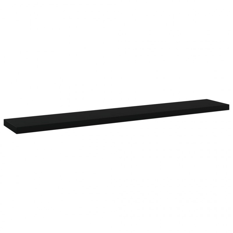 Półki na książki, 4 szt., czarne, 60x10x1,5 cm, płyta wiórowa