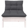 2-osobowa sofa ogrodowa z poduszkami, biała, drewno sosnowe