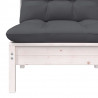 2-osobowa sofa ogrodowa z poduszkami, biała, drewno sosnowe