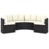 6-częściowa sofa ogrodowa z poduszkami, rattan PE, czarna