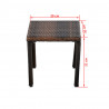 Leżaki ze stolikiem, polirattan, brązowe