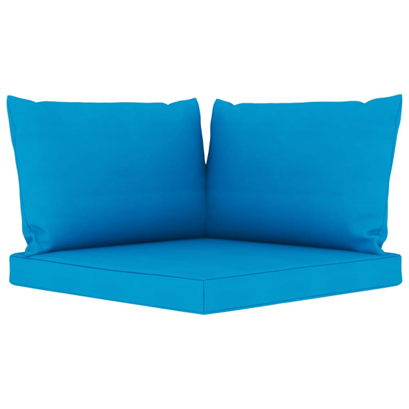 Ogrodowa sofa 4-os. z jasnoniebieskimi poduszkami