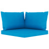 Ogrodowa sofa 4-os. z jasnoniebieskimi poduszkami
