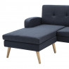 Sofa w kształcie L, obita tkaniną, 186x136x79 cm, ciemnoszara