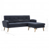 Sofa w kształcie L, obita tkaniną, 186x136x79 cm, ciemnoszara