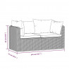 2-częściowa sofa ogrodowa, z poduszkami, polirattan, czarna