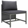 Środkowa sofa modułowa z poduszkami, polirattan, szara