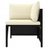 Narożna sofa modułowa z poduszką, polirattan, czarna