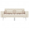 Sofa rozkładana, kremowa, tapicerowana tkaniną