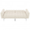 Sofa rozkładana, kremowa, tapicerowana tkaniną