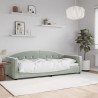 Sofa z funkcją spania, jasnoszara, 80x200 cm, obita aksamitem
