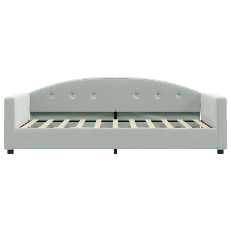 Sofa z funkcją spania, jasnoszara, 80x200 cm, obita aksamitem