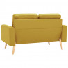 2-osobowa sofa, żółta, tapicerowana tkaniną