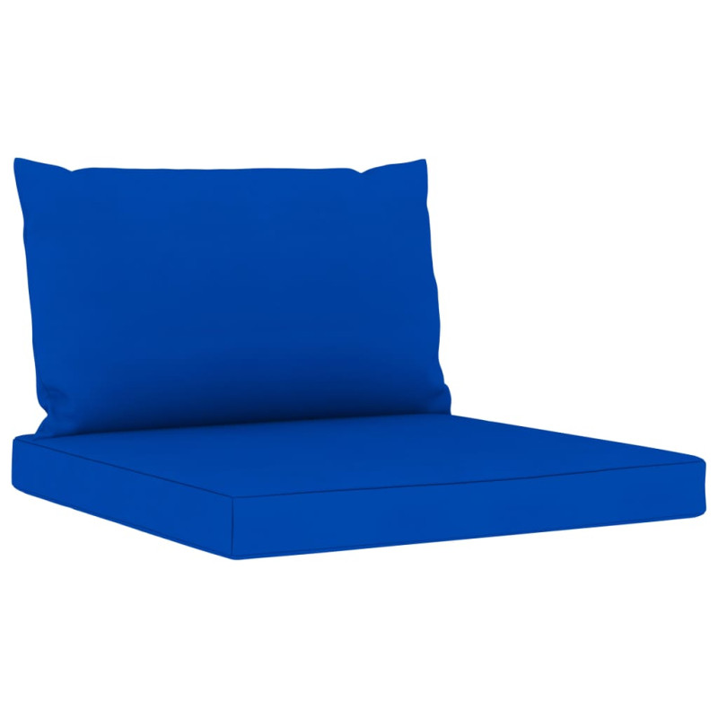 Ogrodowa sofa 4-os. z niebieskimi poduszkami