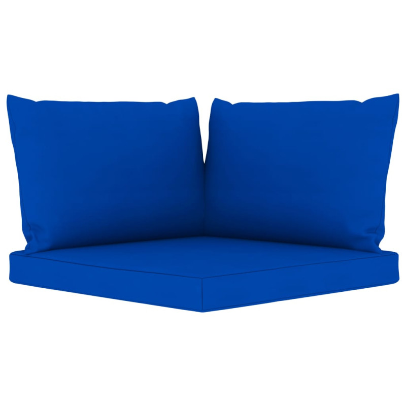 Ogrodowa sofa 4-os. z niebieskimi poduszkami