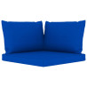Ogrodowa sofa 4-os. z niebieskimi poduszkami