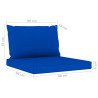 Ogrodowa sofa 4-os. z niebieskimi poduszkami