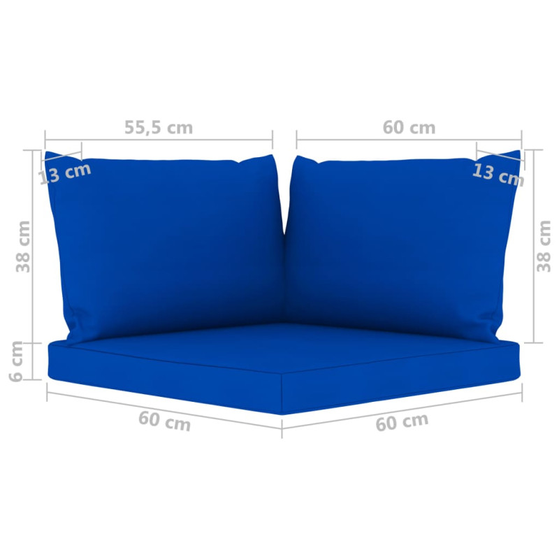 Ogrodowa sofa 4-os. z niebieskimi poduszkami