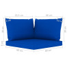 Ogrodowa sofa 4-os. z niebieskimi poduszkami