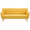 3-osobowa sofa tapicerowana tkaniną, 172x70x82 cm, żółta