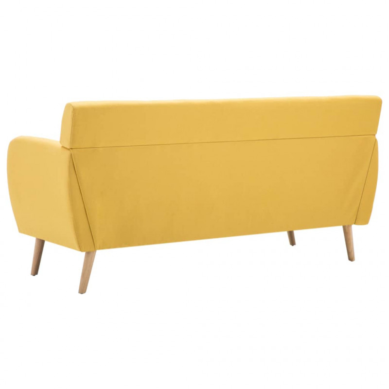 3-osobowa sofa tapicerowana tkaniną, 172x70x82 cm, żółta