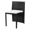 3-cz. zestaw mebli bistro z poduszkami, rattan PE, czarny