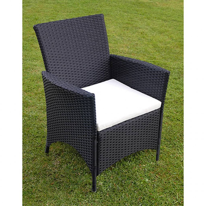 7-cz. zestaw mebli ogrodowych z poduszkami, rattan PE, czarny