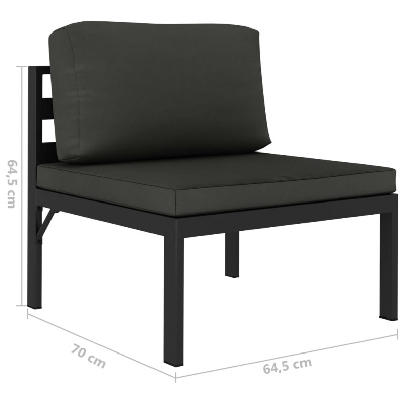5-cz. zestaw wypoczynkowy, poduszki, aluminium, antracyt