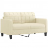 2-osobowa sofa z poduszkami, kremowa, 140 cm, sztuczna skóra