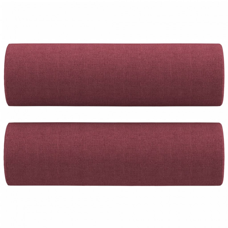 2-osobowa sofa z poduszkami, winna czerwień, 120 cm, tkanina