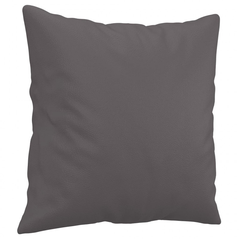 3-osobowa sofa z poduszkami, szara, 180 cm, sztuczna skóra