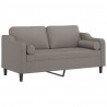 2-osobowa sofa z poduszkami, kolor taupe, 140 cm, tkanina