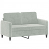 2-osobowa sofa z poduszkami, jasnoszara, 120 cm, aksamit
