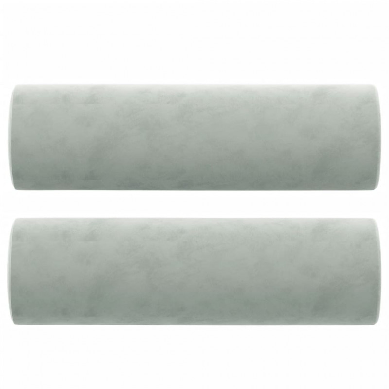 2-osobowa sofa z poduszkami, jasnoszara, 120 cm, aksamit