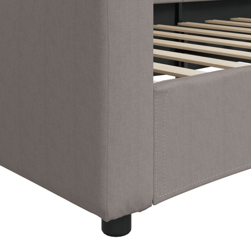 Sofa z funkcją spania, kolor taupe, 80x200 cm, obite tkaniną