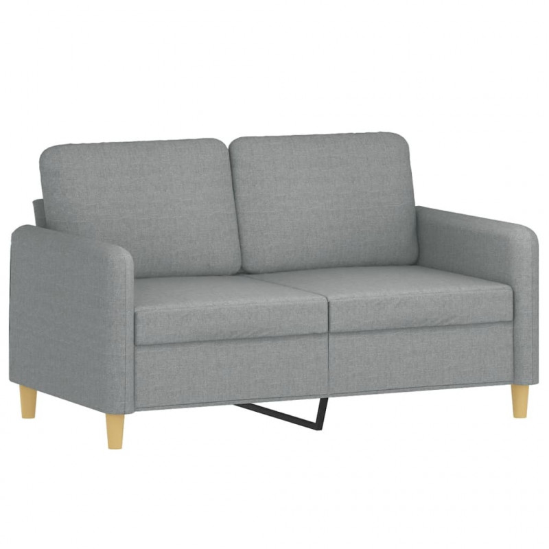 2-osobowa sofa z poduszkami, jasnoszara, 120 cm, tkanina