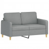 2-osobowa sofa z poduszkami, jasnoszara, 120 cm, tkanina