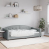 Sofa z funkcją spania, jasnoszara, 90x200 cm, obita tkaniną