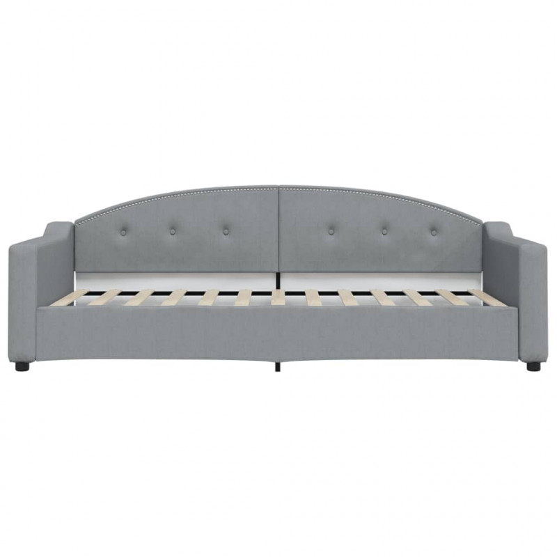 Sofa z funkcją spania, jasnoszara, 90x200 cm, obita tkaniną